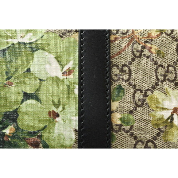 Gucci GG BLOOMS Supreme Canvas Boston Shoulder Bag Green Beige - Picture 9 of 12
